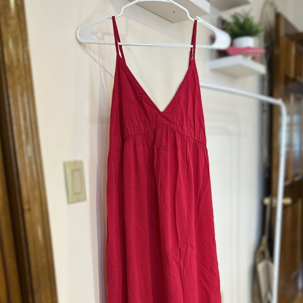 Old Navy Hot Pink V-Neck Maxi Dress